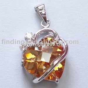 925 Sterling silver pendant with zircon(C.Z), plating plated, , silver jewelry,(China (Mainland))