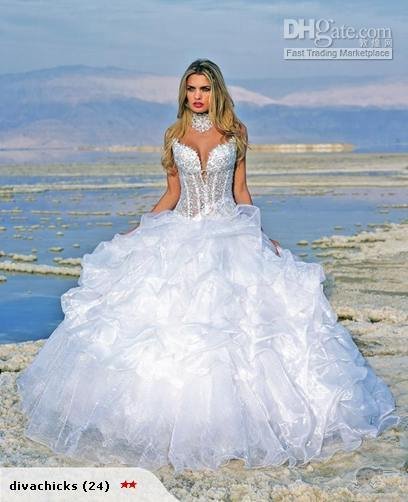 wedding gown Party Sexy beach wedding dresses any size color New white
