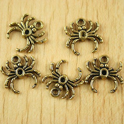 20pcs dark gold-tone spider charms findings h1864(China (Mainland))