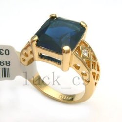 Exquisite Tanzanite&Topaz Yellow Gild Ring(China (Mainland))