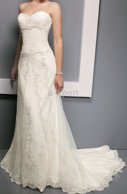 Large Quantity Embroidery Ivory Strapless Wedding Dress Dresses Bridal 