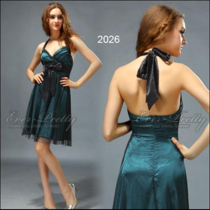 New Chic Blue Ribbon Bow Halter halter elegant designer cocktail dresses 