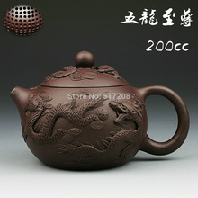 Chinese kung fu tea set boutique mini tea pot 200ml handmade DIY craft pot with infuser holes high quality original purple clay