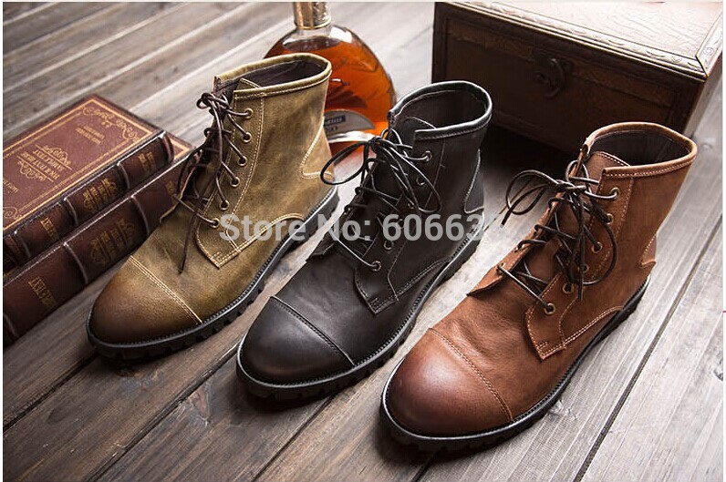 Free Shipping Stanwick Male Boots Trend Genuine Leather Boots Male