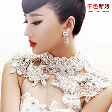 2014 Handmade high quality flower rhinestone lace marriage accessories wedding dress shoulder chain