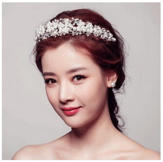 Elegant Sparkly Crystal Rhinestone Pearl Tiara Wedding Prom Bridal Headband Wedding Headband E shine Jewelry T2393