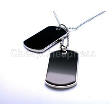 Hot Sale Army Tactical Style Black 2 Dog Tags Chain Beauty Mens Pendant Necklace for Men
