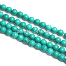 Blue Turquoise Beads Round Selectable Size 4-14mm,Loose Stone Beads For Jewelry Making Diy Bracelet Free Shipping Zt223