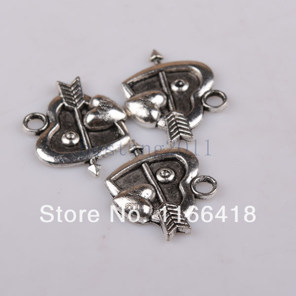 Free Shipping 30pcs Tibetan Silver Tone Cupid Heart Charms Necklaces Pendants Jewelry Craft DIY A0433 1