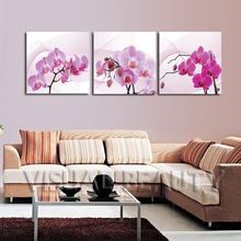 FREE SHIPPING Red Flowers Decoration Paintings Canvas Arts Well Sales Painting Unframed 50x50cmx3pcs