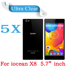 5pcs/lot iocean X8 CLEAR LCD Screen Protector,New iocean X8 Smart Phone MTK6592 Octa Core 5.7″inch Ultra Clear Screen Film