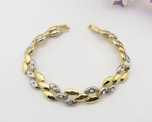 Chain Link Bracelet Women screw gold bracelet crystal pulseiras femininas New 2014 Accessorios para mulher SZ3510