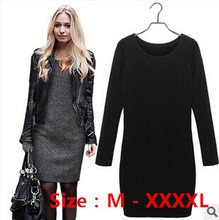 Hot Sale Women Winter Dress 2015 New Fashion Pure Color Casual Dress Long Sleeve Autumn Dresses
