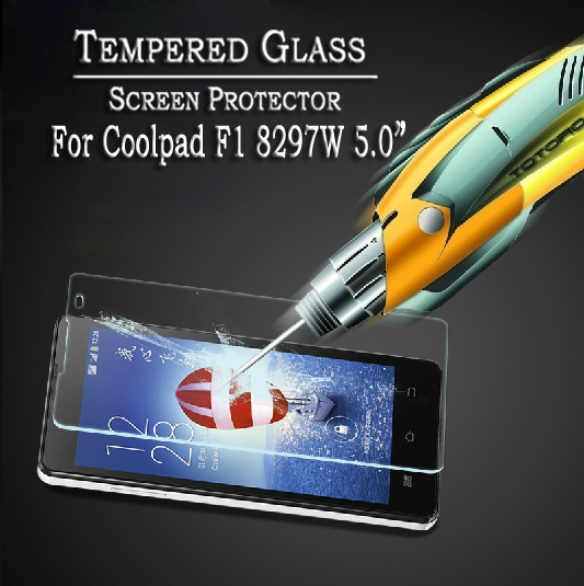 2014 Hot brand Coolpad F1 8297W Tempered Glass Screen Protector 0 33mm 2 5D with Retail