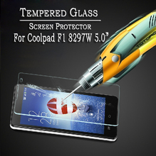 2014 Hot brand!Coolpad F1 8297W Tempered Glass Screen Protector 0.33mm 2.5D with Retail Box Wholesales Free Shipping