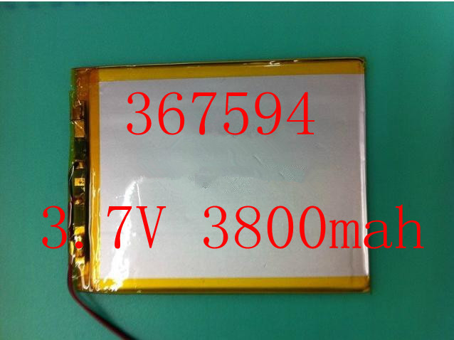 Size 367594 3 7V 3800mah Lithium polymer Battery With Protection Board For GPS Tablet PC Digital
