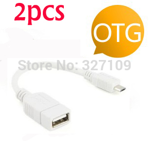 White 2PCS Micro USB Host Mode OTG Cable for Chuwi vx8 3g Tablet PC