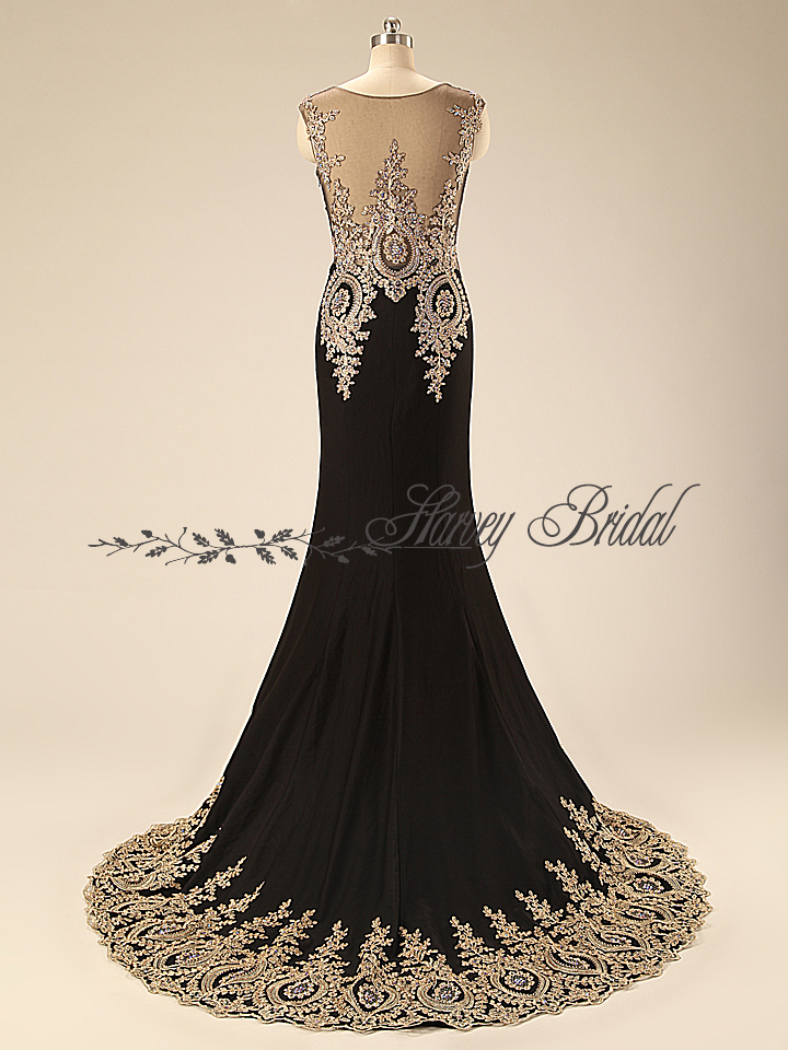 Black And Gold Mermaid Dress