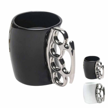 New Novelty Fashion Knuckle Duster Mug Cup Finger Handle Fist Coffee Milk Cup  Best Deal Free Shipping 1pcs