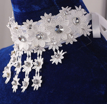 Princess Lace Flower Beads Crystal Bridal Shoulder Necklace Sunflower Necklace Marriage Necklace Accessory 