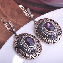 2015 New Arrival Turkish Resin Vintage Earings Brand Antique Gold Brincos Pequenos Marriage Anniversary Best Collar