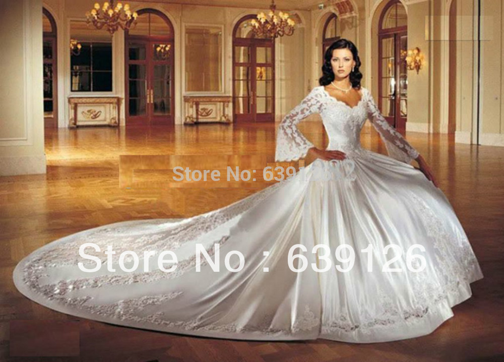 bell sleeves wedding dress