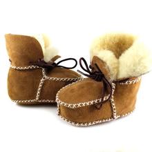 New Hot Surfer Baby Sheepskin Shearling Booties Suedel Wool Boots Infant/Toddler Shoes free shipping