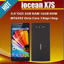 Original Iocean X7S X7 Octa core Cell phone 2GB RAM 13MP 5″ OGS 1920x1080p 16GB ROM MTK6592 1.7GHz CPU Android 4.2 OTG Dual SIM