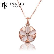 LBY Fashion Jewlery 2014 High Quality Five Leaf Clover Shape Neck Chain Pendant Necklace Free Shipping N626