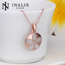 LBY Fashion Jewlery 2015 High Quality Five Leaf Clover Shape Neck Chain Pendant Necklace Free Shipping