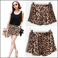 New Fashion 2014 Women Shorts Sexy Casual Leopard Printed Shorts Feminino Elasticity Waist Ladies Summer Hot Sale Short
