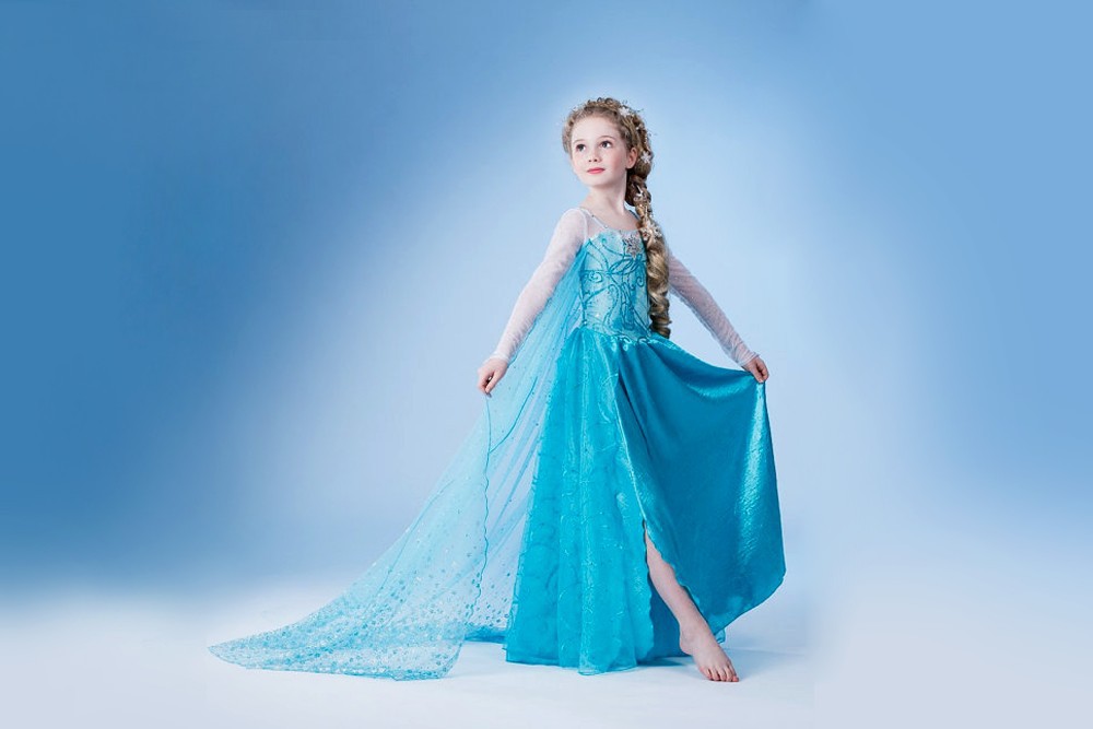 Retail 4 8a 2015 new casual summer dresses children baby girls fashion Elsa anna dress kids