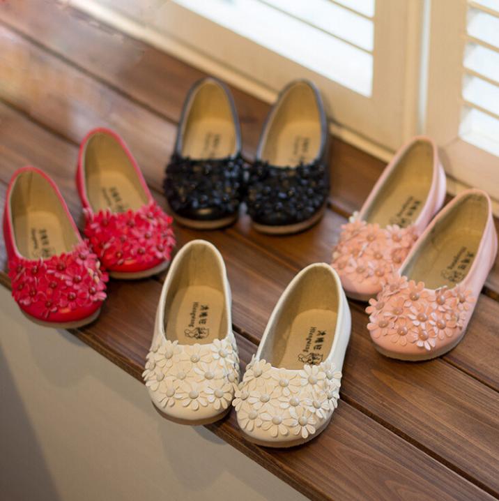 Children shoes girls shoes princess girls fashion single shoes lovely flower kids shoes soft sole leather
