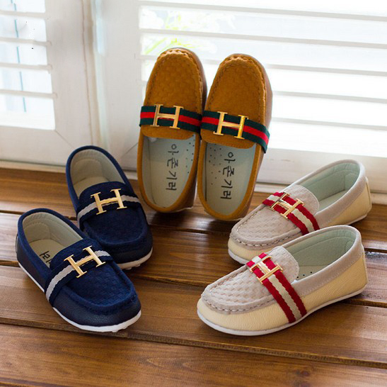2015 New children shoes boys shoes breathable child casual flat shoes high quality leather kids shoes