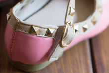 2015 New Children shoes girls shoes soft sole children single shoes fashion rivet kids shoes