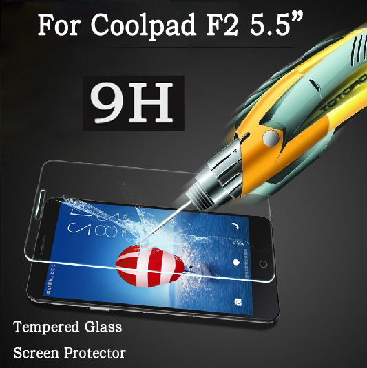 Anti Explosion Temper Glass film 9H Hardness Screen Protector for Coolpad F2 Wholesales Free Shipping