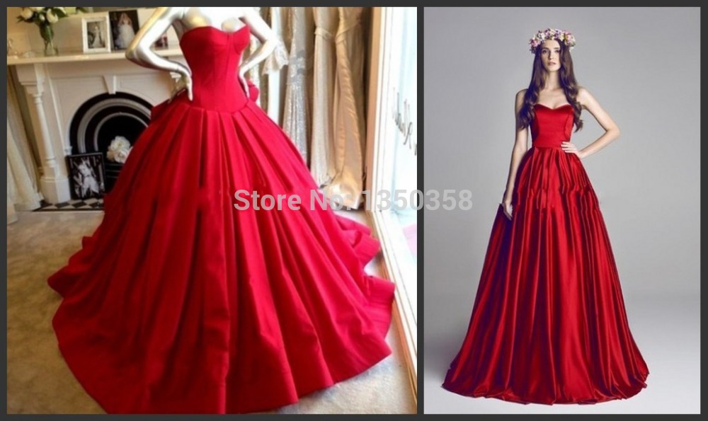 ... Sweetheart-Puffy-Ball-Gown-Red-Draped-Satin-Formal-Celebrity-Dress.jpg