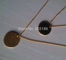 Newest Gold Circle Disc Coin Two Layer Necklace Love eternity o disk karma Elegant Unique Bridal