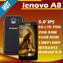 Original Lenovo A806 A8 Mobile Phone 4G LTE FDD MTK6592 Octa Core 1.7GHz Android 4.4 5.0″ IPS 1280×720 13.0MP 2GB RAM 16G ROM