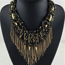 2014 NEW Za chain tassel fashion necklace collar Necklaces Pendants costume statement necklace choker Necklaces women
