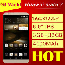 Original Huawei Ascend Mate 7 FDD 4G LTE Octa Core Metal Fuselage 6”IPS 1920x1080P 3G RAM Fingerprint Identify NFC Mobile Phone