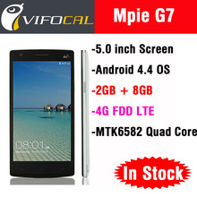 Original Mpie G7 4G FDD LTE Smart Mobile Phone MTK6582 Quad Core 5.0” 5 inch Screen Android 4.4 2GB 8GB Finger Scanner 3000mAh