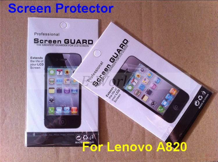 3PCS LOT Newest Crystal Clear Lenovo A820 Screen Protector LCD Screen Protective Film Clear Cloth Retail