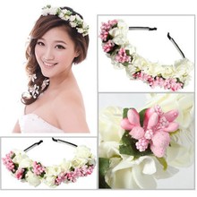 New Arrive Women Flower Boho Floral Headband Garland Party Festival Wedding Bridal Hairband
