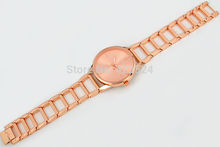 A piece lots Top brand women watch rose gold special steel band Lady Wristwatch free box