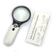 Onfine Fashion Cool 3 LED Light 45X Handheld Magnifier Reading Magnifying Glass Lens Jewelry Loupes
