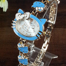 New Fashion Watches Hello Kitty Kids Quartz Watch Brand King girl Wristwatches Casual Vintage Relogio Cartoon