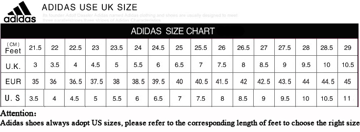Adidas foot size chart store