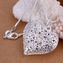 Free Shipping 925 Sterling Silver Jewelry Pendant Fine Fashion Cute Silver Plated Heart Necklace Pendants Top Quality CP218