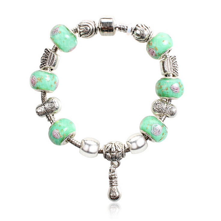 Vintage dangle drop 925 murano glass beads bracelets Fits Pandora Style Bracelets charm christmas gift wholesale